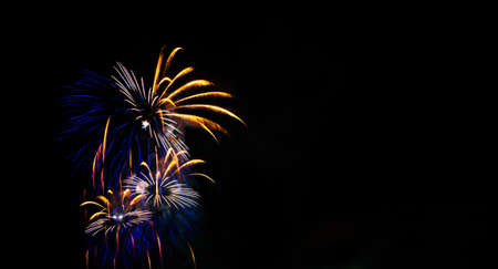 Fireworks display in the night sky の写真素材