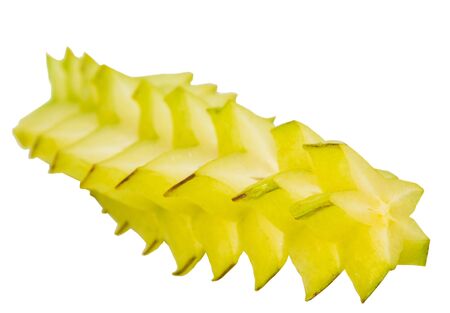Starfruit or Carambola over white backgroundの写真素材
