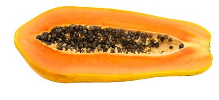 Papaya fruit over white backgroundの写真素材