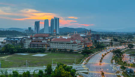 Putrajaya skyline at dawn, Malaysiaのeditorial素材