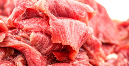 Raw beef meat on close up viewの写真素材