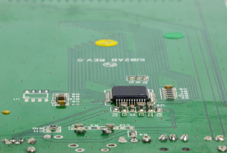 Printed circuit board close up viewの写真素材