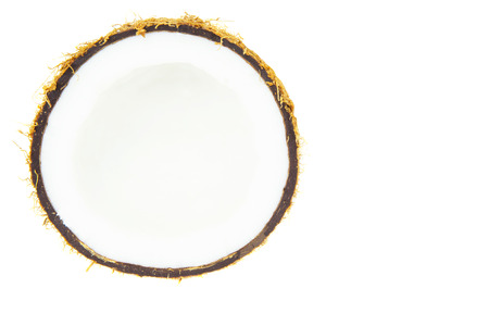  Coconut flesh on white backgroundの写真素材