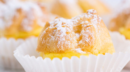 Cream puff over white background