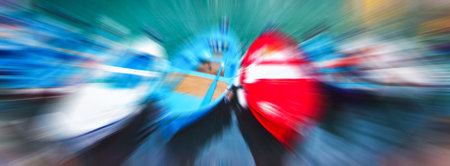 Zoom effect blur motion colors abstract for background の写真素材