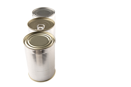 Tin can over white の写真素材