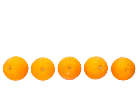 Orange fruits over white backgroundの写真素材