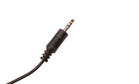 Audio jack over white background