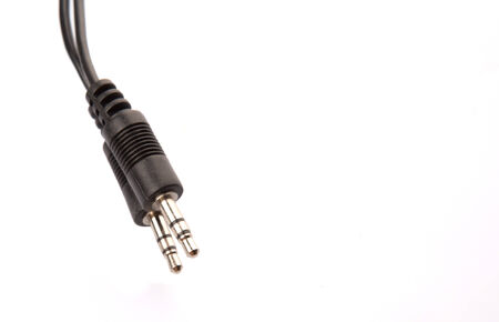 Audio jack over white backgroundの写真素材