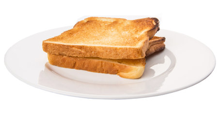 Bread toast over white background