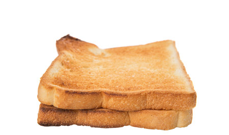 Bread toast over white background