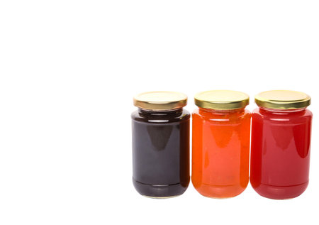 Blueberry, strawberry and orange fruit  bottled jamの写真素材