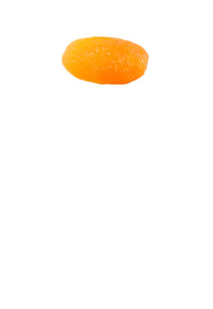 Dried apricot fruit over white backgroundの写真素材