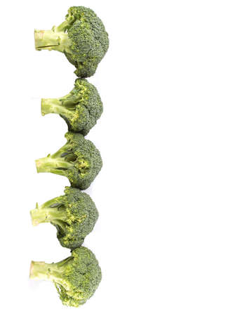 Broccoli over white backgroundの写真素材