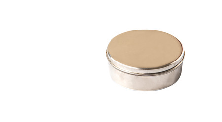 Flat can over white backgroundの写真素材