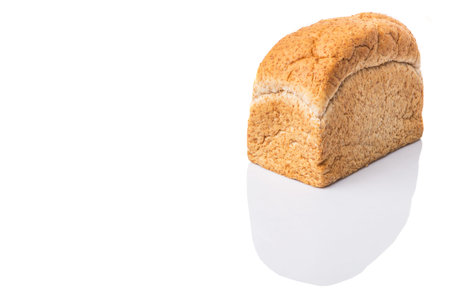 A loaf of bread over white background