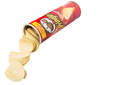 KUALA LUMPUR, MALAYSIA - JANUARY 19TH 2015. Owned by the Kellogg Company, Pringles is a brand of potato snack chips sold in 140 countries with yearly sales of more than US 1.4 billion dollars.のeditorial素材