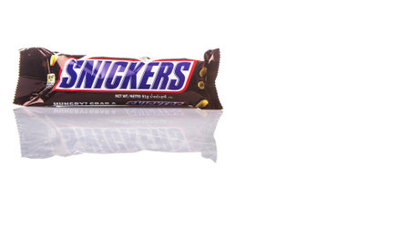 KUALA LUMPUR, MALAYSIA - JANUARY 21ST 2015. Introduced in 1930, Snickers chocolate bar is produced by Mars Incorporated and has an annual global sales of US $2 billion.のeditorial素材