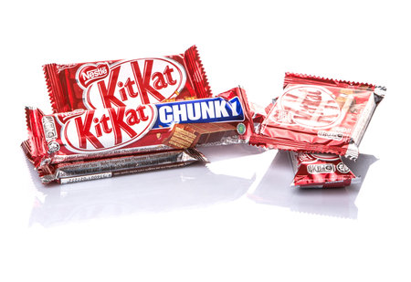 KUALA LUMPUR MALAYSIA, JANUARY 26TH 2015. Kit Kat is a chocolate covered wafer bar created in 1911...