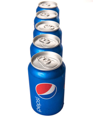 KUALA LUMPUR, MALAYSIA - FEBRUARY 2ND 2015. Cans of Pepsi drinks. Pepsi is a carbonated soft drink...