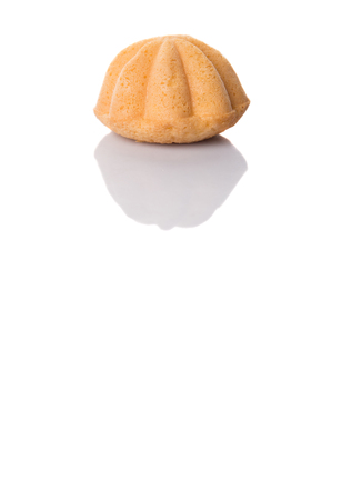 Kuih bahulu, Malay sweet egg sponge muffin cake on white backgroundの写真素材