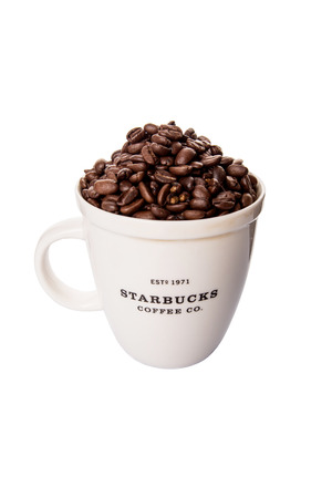 KUALA LUMPUR, MALAYSIA - FEBRUARY 17TH 2015.  Founded in 1971 Starbucks Coffee is an American global coffee company and coffeehouse chain. Currently it is the largest coffeehouse company in the world.のeditorial素材