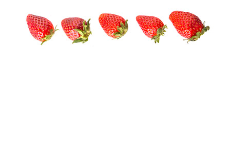Strawberries over white backgroundの写真素材