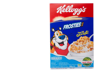 KUALA LUMPUR, MALAYSIA - FEBRUARY 24TH 2015. Kellog\'ss Frosties cereal. Founded in 1906 Kellogg\'s...