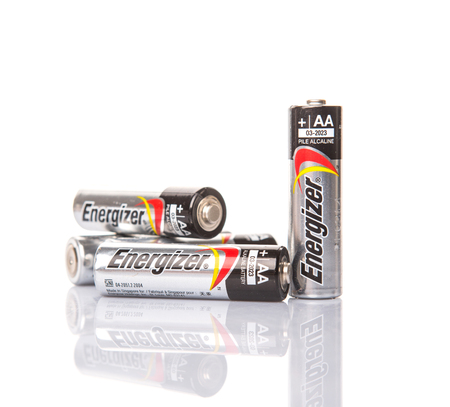 KUALA LUMPUR, MALAYSIA - FEBRUARY 27TH 2015. Used Energizer AA batteries. Energizer Holdings is an American manufacturer of batteries and are sold in over 165 countries worldwide.のeditorial素材