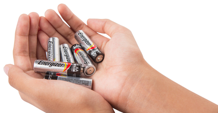 KUALA LUMPUR, MALAYSIA - FEBRUARY 27TH 2015. Used Energizer AA batteries. Energizer Holdings is an American manufacturer of batteries and are sold in over 165 countries worldwide.のeditorial素材