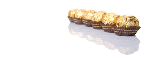 KUALA LUMPUR, MALAYSIA - MARCH 3RD 2015. Introduced in 1982, Ferrero Rocher is a chocolate brand made by Italian manufacturer Ferrero SpA. Ferrero SpA is the biggest chocolate producer in the world.のeditorial素材