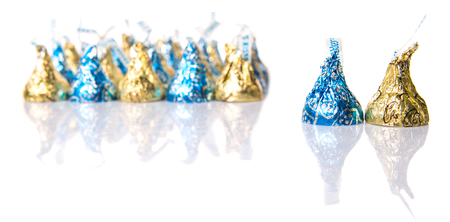 KUALA LUMPUR, MALAYSIA - MARCH 4TH 2015.  First introduced in 1905, Hershey Kisses is a brand of chocolate manufactured by The Hershey Company. Hershey product are sold in over sixty countries.のeditorial素材