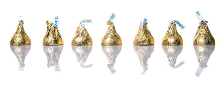 KUALA LUMPUR, MALAYSIA - MARCH 4TH 2015.  First introduced in 1905, Hershey Kisses is a brand of...