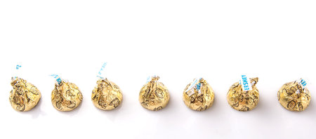 KUALA LUMPUR, MALAYSIA - MARCH 4TH 2015.  First introduced in 1905, Hershey Kisses is a brand of...