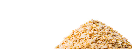 Whole grain breakfast cereal over white backgroundの写真素材