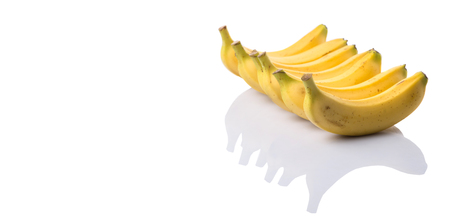 Banana fruit over white backgroundの写真素材