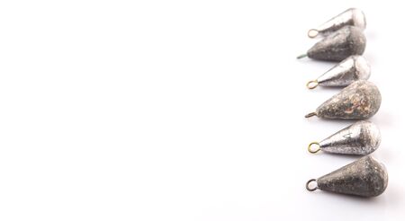 Fishing sinker or knoch over white backgroundの写真素材