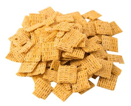 Oat breakfast cereal over white backgroundの写真素材