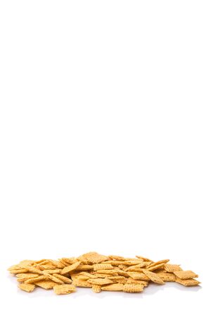 Oat breakfast cereal over white backgroundの写真素材