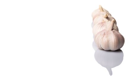 Garlic over white backgroundの写真素材