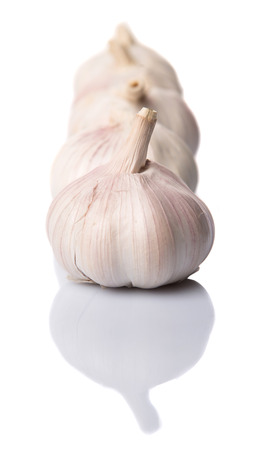 Garlic over white backgroundの写真素材