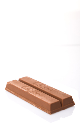 KUALA LUMPUR MALAYSIA, APRIL 21ST 2015. Kit Kat is a chocolate covered wafer bar created in 1911 by Rowntree\'s of York, England. Nestle which acquired Rowntree in 1988 now sells Kit Kat globally.のeditorial素材