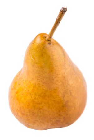 Bosc pear fruit over white backgroundの写真素材