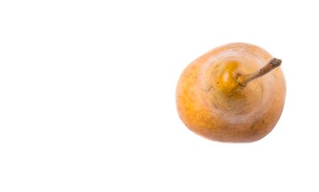 Bosc pear fruit over white backgroundの写真素材