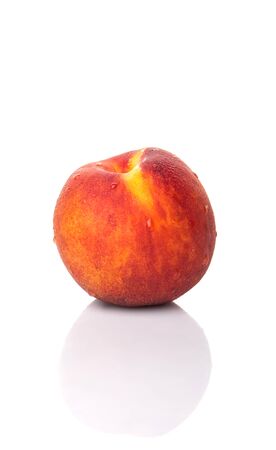 Nectarine fruits over white backgroundの写真素材