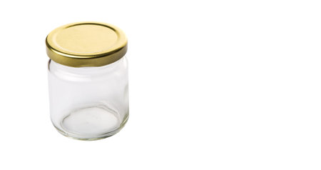 Empty mason jar over white backgroundの写真素材