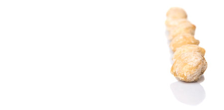 Candlenut seed over white backgroundの写真素材