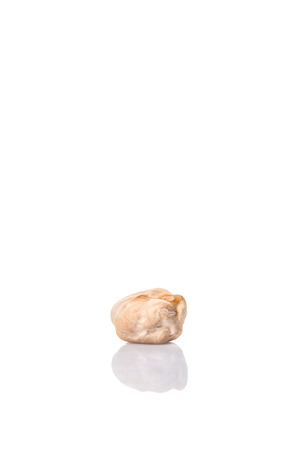 Raw chickpeas over white backgroundの写真素材