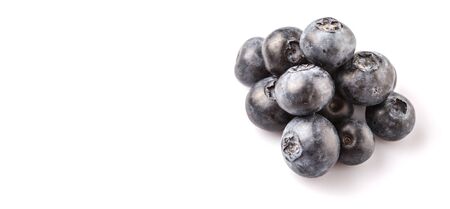 Blueberry fruits on white backgroundの写真素材