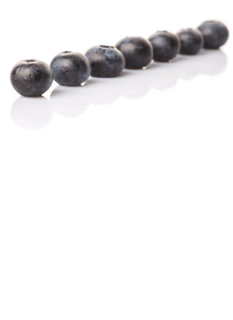 Blueberry fruits on white backgroundの写真素材